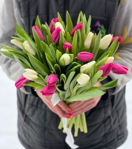 Букет тюльпанов "Хлоя" - купить в интернет-магазине с доставкой в Крыму